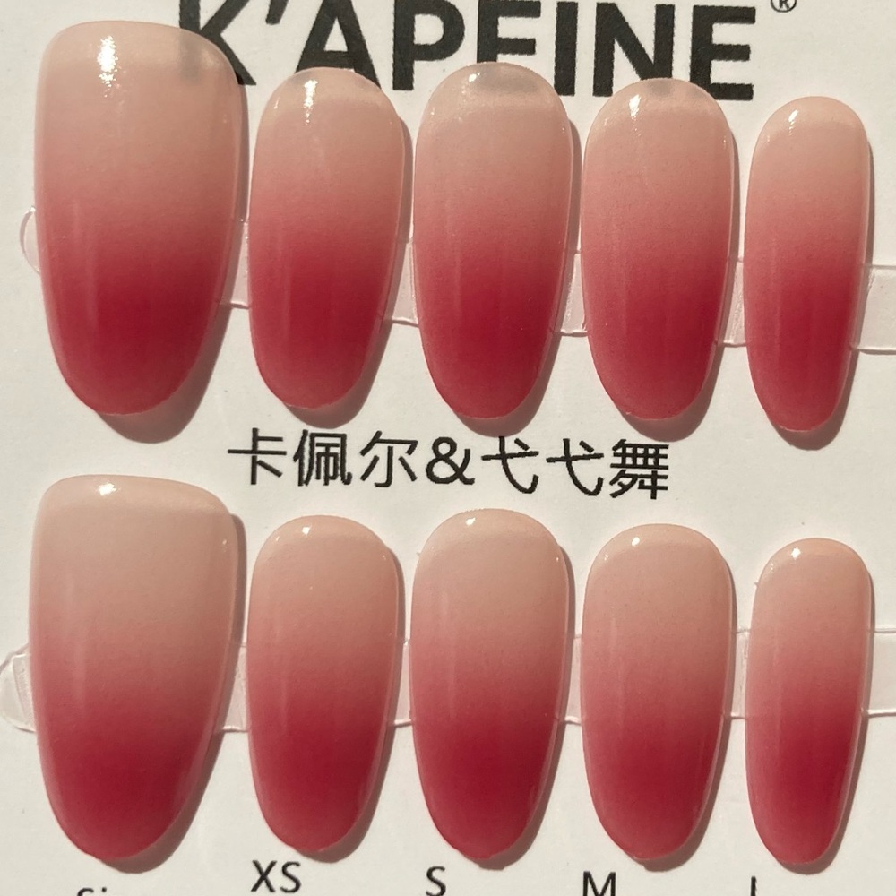 [M] 💅 10Pcs Wearable Reusable Press on Nails Almond Raindrop Pink Red Classic